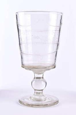 Poured over white-rimmed glass 19th century