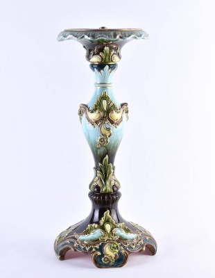 Majolica flower column in Art Nouveau style