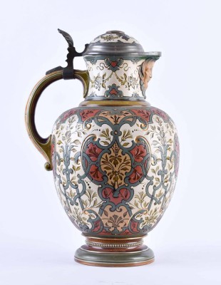 Large VILLEROY & BOCH METTLACH wine jug, circa 1900