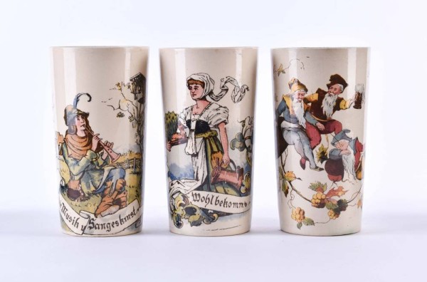 3  Becher Villeroy & Boch Mettlach um 1900