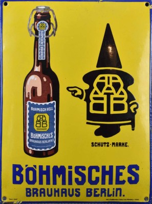 altes Emailleschild Böhmisches Brauhaus Berlin