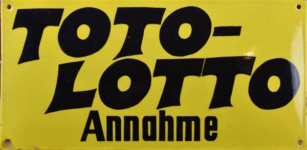 Old enamel sign Toto Lotto acceptance