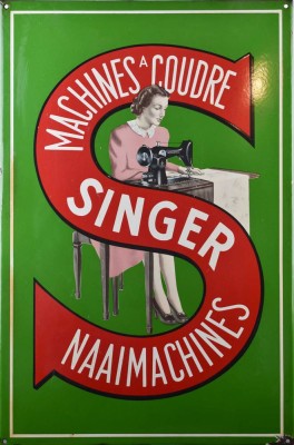 Old enamel sign Singer 