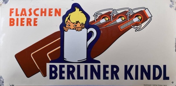 Old enamel sign Berliner Kindl