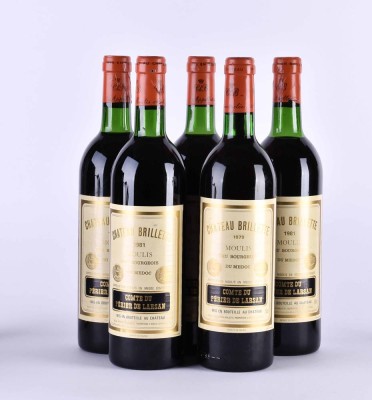 5 Flaschen Bordeaux Chateau Brillette 1981