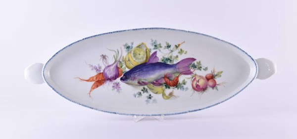 Große Jugendstil Fischplatte Meissen