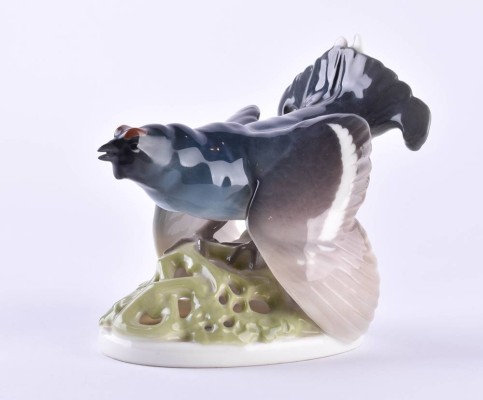 Capercaillie, Art Nouveau bird figure, KPM Berlin