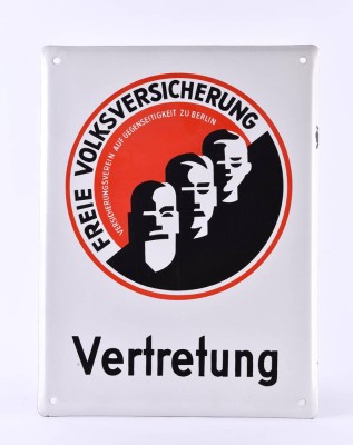 Emailleschild Freie Volksversicherung