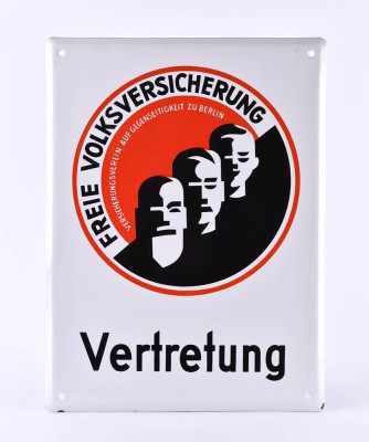 Emailleschild Freie Volksversicherung