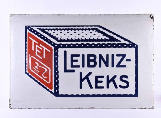 Emailleschild Leibniz Keks