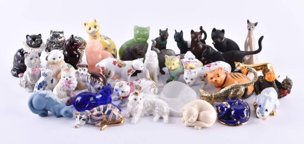 A group of from the Curiosity Cabinet of the Cat Franklin Mint