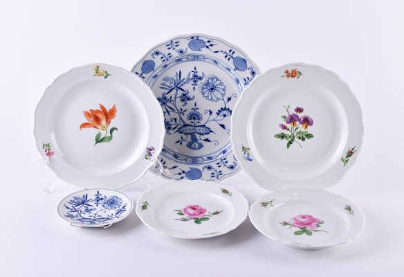 A group of 6 plates Meissen 