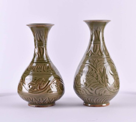 Pair of vases China Yaozhou Yuhuchun