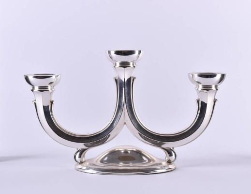 Art Deco silver candlestick 