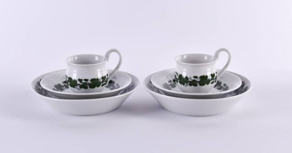 2 mocha sets Meissen