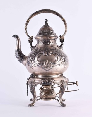 Tea kettle on rechaud, German around 1900