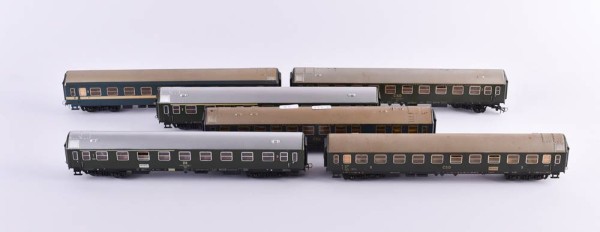 A group of DR, MAV and CSD passenger carriages, layer