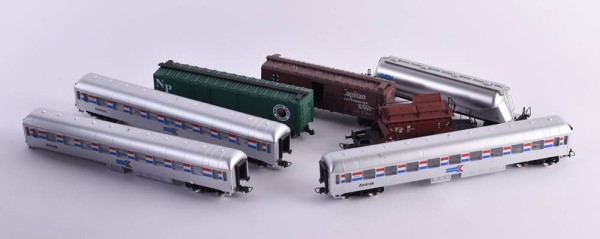 A group of freight wagons/passenger wagons Piko and other manufacturers