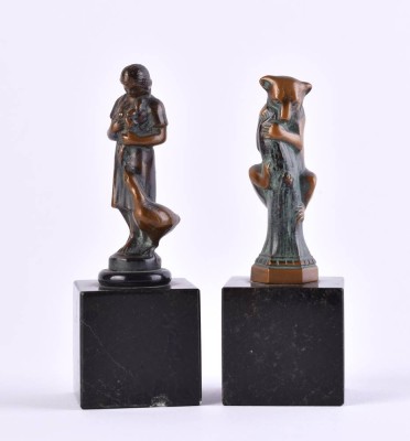 two small bronze figures