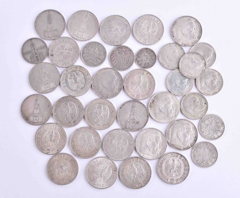 A group of silver coins German Reich