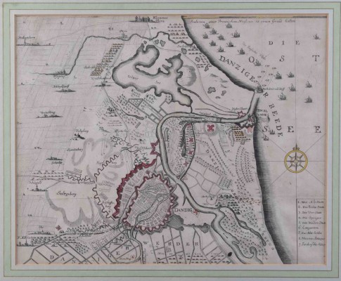 Old map of the Gdansk roadstead