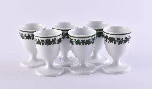 6 Meissen egg cups