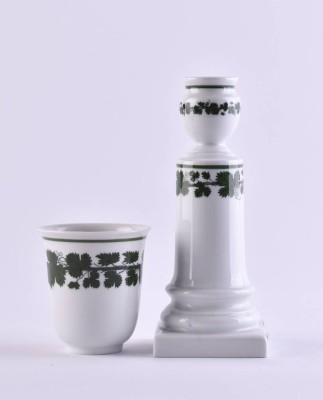 Candlestick and mug Meissen