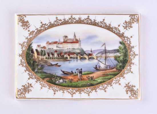 Biedermeier porcelain picture plate Meissen