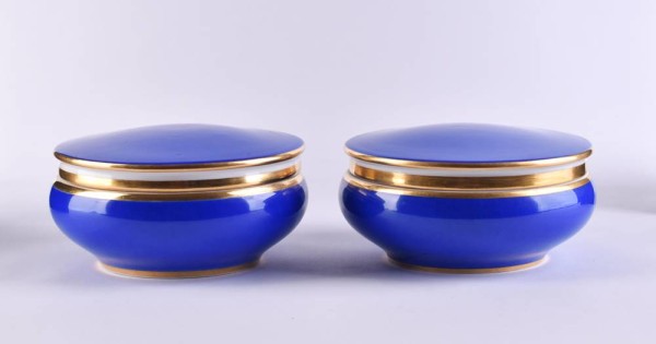 Pair of Nymphenburg lidded boxes