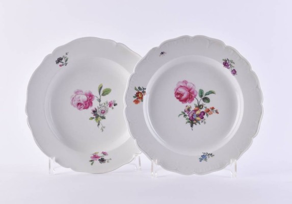 2 plates KPM Berlin 18th century