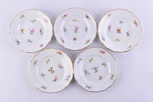 5 cake plates Meissen 19th century