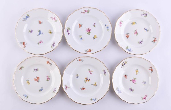 6 cake plates Meissen 19th century