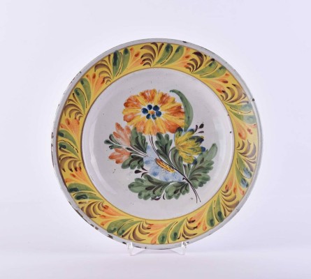 Old faience platter Kellinghusen North Germany 1800 - 1830