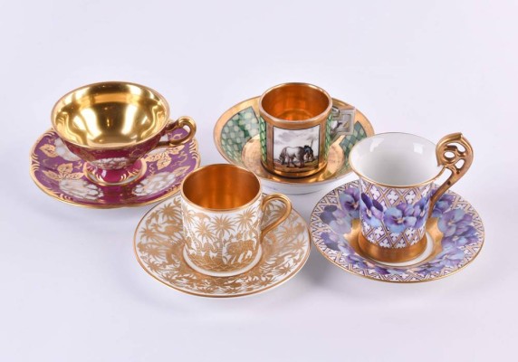 4 demitasse cups & 4 saucers