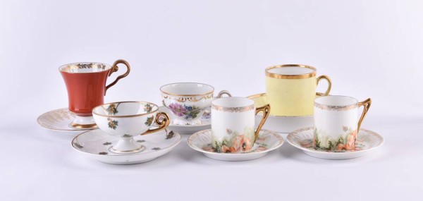 Mixed lot of 6 cups 6 saucers 