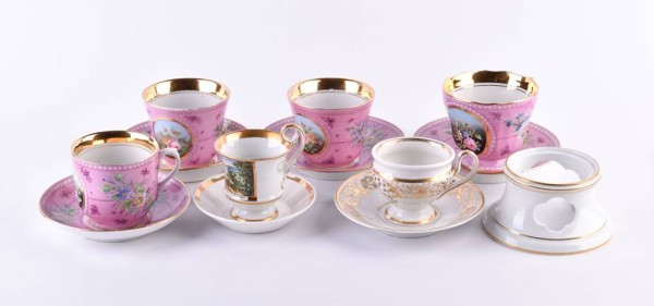 Mixed lot of 6 cups and 6 saucers 