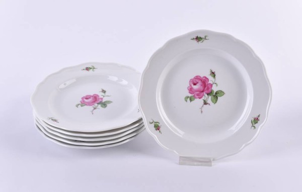 6 Meissen cake plates