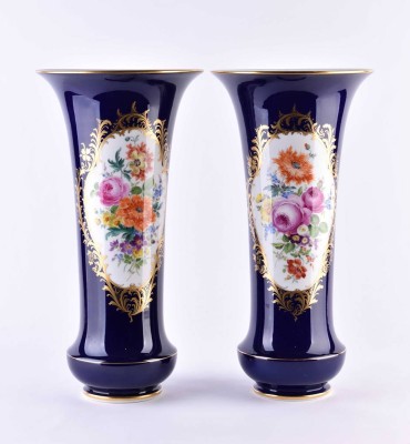 Large pair of Meissen vases