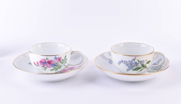 2 cups & 2 saucers Meissen Pfeifferzeit