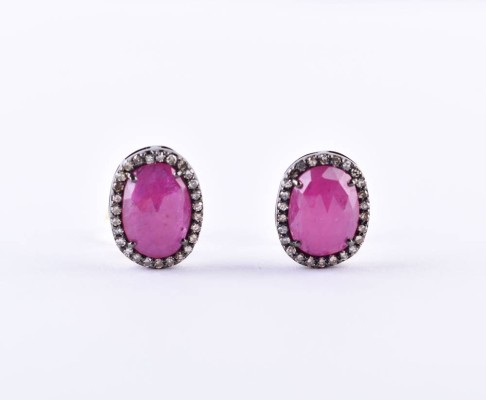 Brilliant ruby stud earrings