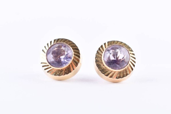 Pair of Amethyst ear studs