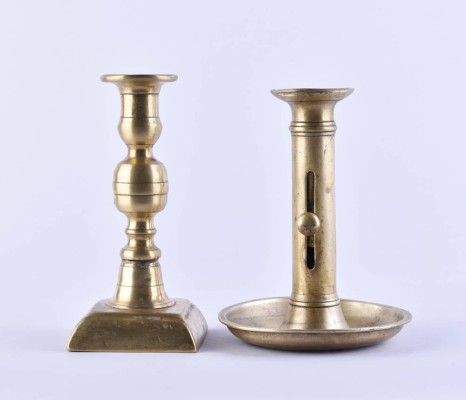 Two Biedermeier candlesticks c. 1820/40