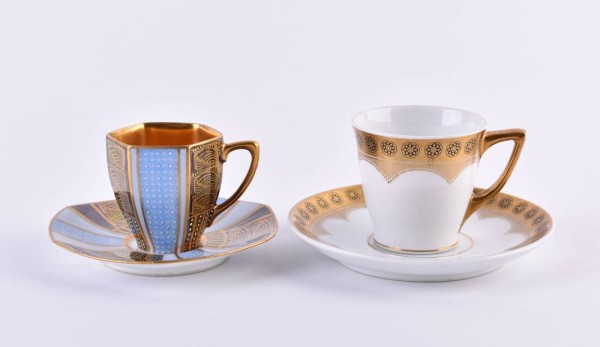 2 Bauscha Vienna and Fraureuth demitasse cups