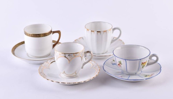 4 showcase cups & saucers