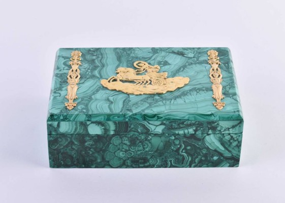 Malachite lidded box Russia